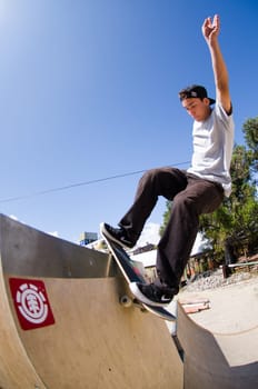 LISBOA, PORTUGAL - JUNE 4, 2016: Gabriel Machado during the Element Ramp Tour Farewell.
