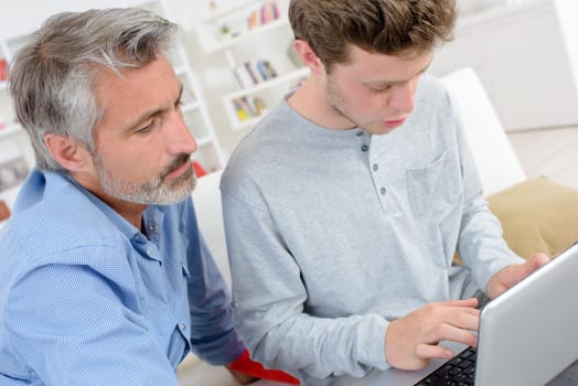 young man in the laptop