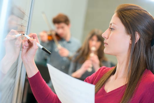 Music teacher at work