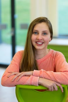 Portrait of a girl at school.