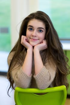 Portrait of a girl at school.