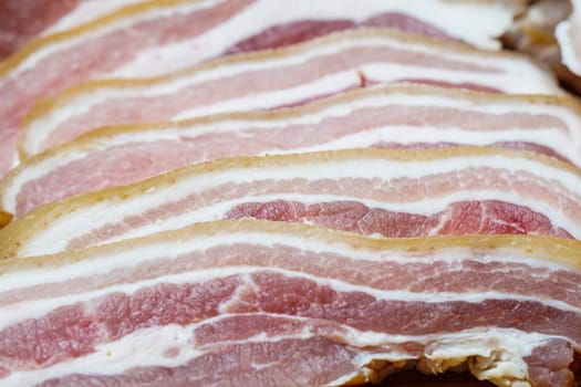 Raw Bacon, pork belly, ready for cooking and frying