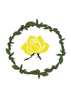 The Stock Vector Illustration rose icon isolated with white