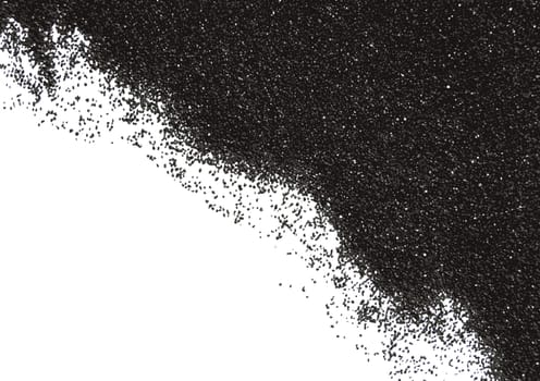 Black abstract sand on white background