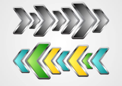 Abstract metallic arrows background