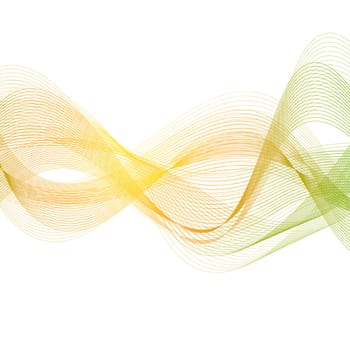 Orange green smooth lines. Wavy background