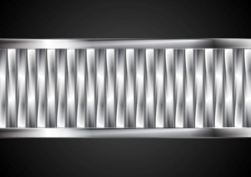 Abstract tech banner from metallic stripes
