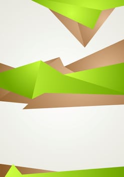 Abstract green brown shapes modern flyer design