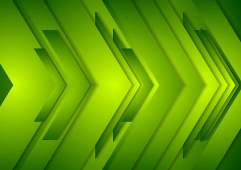 Abstract bright shiny tech background. Green arrows