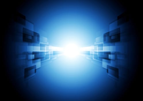 Dark blue shiny hi-tech motion design