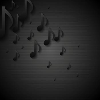 Abstract black music background. Illustration template