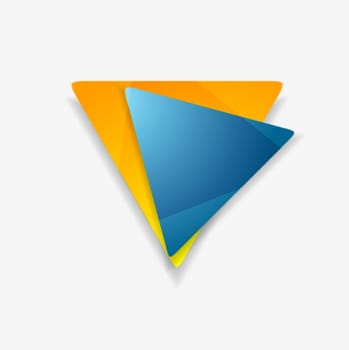 Background of abstract triangle shapes. Blue and orange colors technology logo