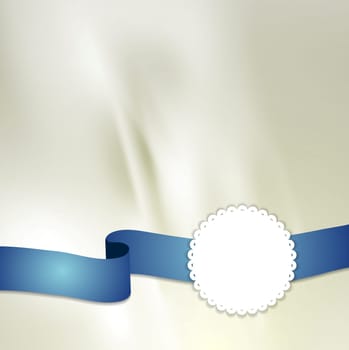 Tape and label on light silk background