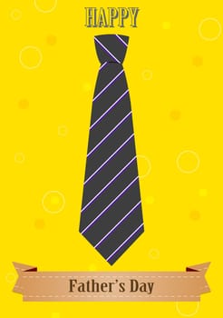 Father's Day abstract retro vintage background with tie and ribbon