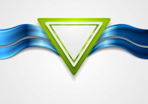 Abstract tech background with triangle and waves
