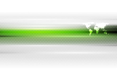 Green white hi-tech abstract background with world map