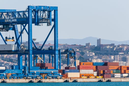 Cranes at the port channel - Cagliari