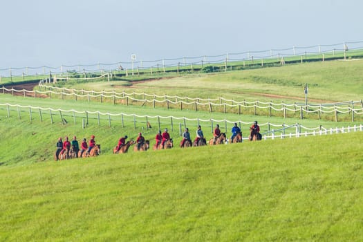Horse Racing jockey morning training at Summerveld outside Durban South-Africa