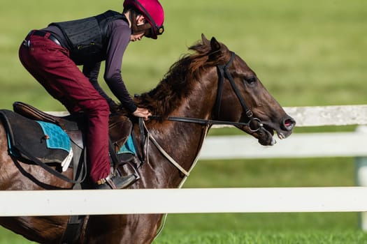 Horse Racing jockey rider morning training at Summerveld outside Durban South-Africa