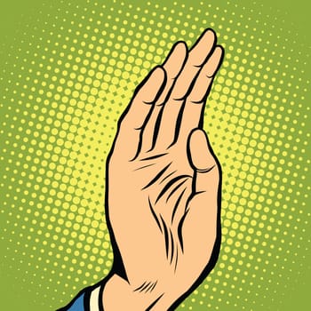 Hand palm pop art pop art retro vector
