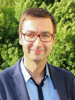 Dr. Alexander Kissler (German journalist,presenter,publicist and author) in the event series Saxony-Anhalt Premium with astronaut Thomas Reiter on June 9,2016 in Magdeburg