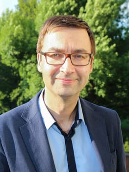 Dr. Alexander Kissler (German journalist,presenter,publicist and author) in the event series Saxony-Anhalt Premium with astronaut Thomas Reiter on June 9,2016 in Magdeburg