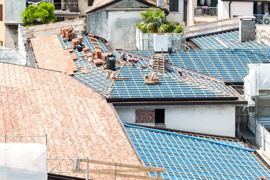 Construction site. Roof renovation.