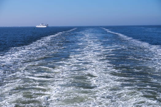 foamy track and ship (north sea)