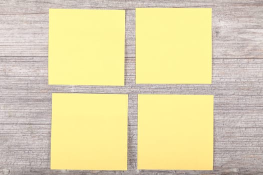 yellow stickies on grey background