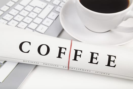 coffee on desk in office