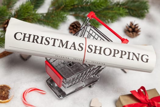 christmas shopping and cart