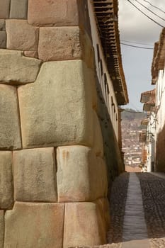 Historical street of Cusco in Peru
