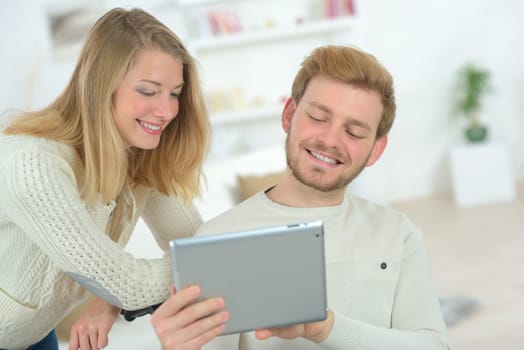 Couple browsing the internet together