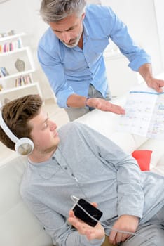 father and son heated discussion
