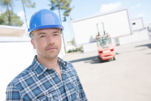 man with helmet on