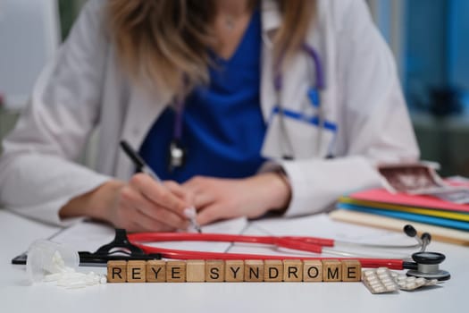 A medical professional studies Reye Syndrome, highlighting its severe impact on pediatric healthcare