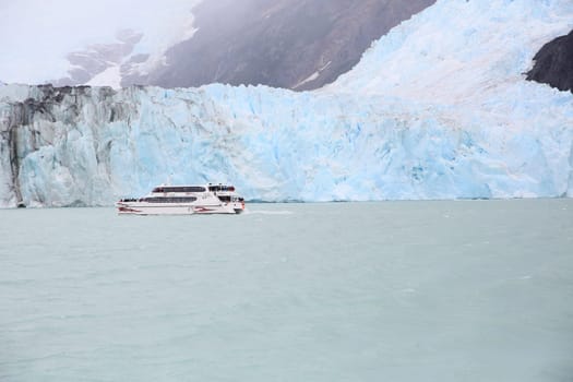 View of Spegazzini glacier from boat, Lago Argentino