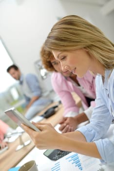 Marketing people working on project
