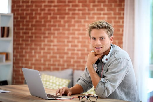 Student working on laptop computer