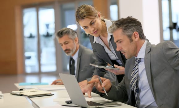 Business partners working together in office