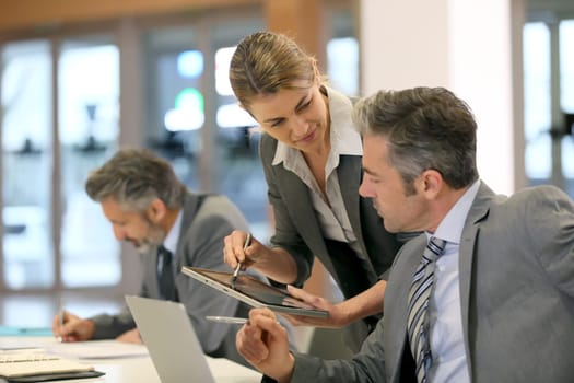 Business partners working together in office