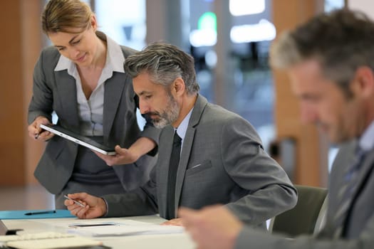 Business partners working together in office