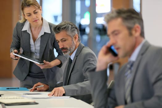 Business partners working together in office