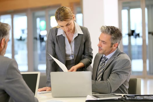 Businesspeople in a work meeting