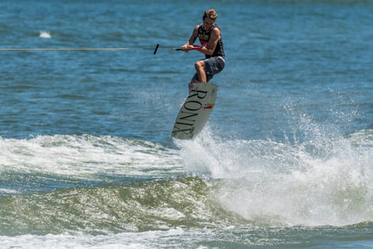 FERREIRA DO ZEZERE, PORTUGAL - JUNE 12, 2016: Massi Piffaretti (ITA) during the 2016 Nautique European Pro Am presented by Rockstar Energy.