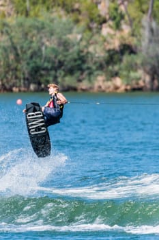 FERREIRA DO ZEZERE, PORTUGAL - JUNE 12, 2016: Mike Dowdy (USA) during the 2016 Nautique European Pro Am presented by Rockstar Energy.