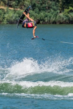 FERREIRA DO ZEZERE, PORTUGAL - JUNE 12, 2016: Shota Tezuka (JPN) during the 2016 Nautique European Pro Am presented by Rockstar Energy.
