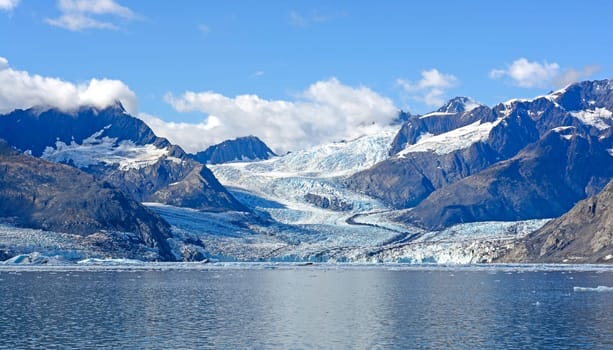 Maze of the West Arm of the Columbia Glacier Leading to the Sea in Alaska