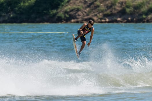 FERREIRA DO ZEZERE, PORTUGAL - JUNE 12, 2016: Coco Mendez (USA) during the 2016 Nautique European Pro Am presented by Rockstar Energy.
