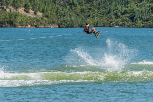 FERREIRA DO ZEZERE, PORTUGAL - JUNE 12, 2016: Shota Tezuka (JPN) during the 2016 Nautique European Pro Am presented by Rockstar Energy.